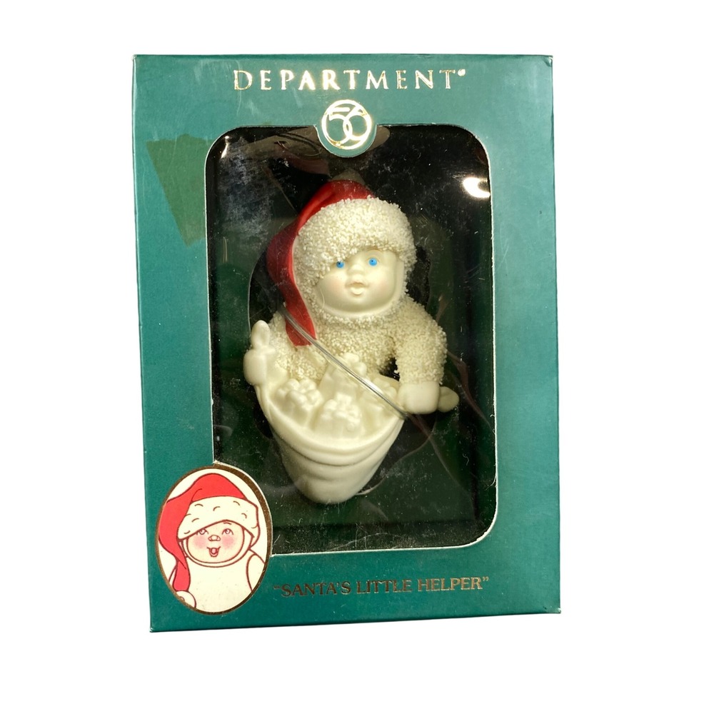 Vintage 2004 Dept 56 Snowbabies Santas Little Helper Ornament 56.69996 Box